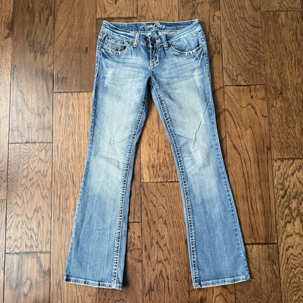Request Jeans Women's 9/29 Low Rise Bootcut Embroidered Y2K Denim Vintage
